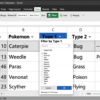Applying Excel Filter to Pokemon Dataset