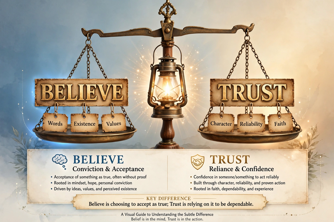 BELIEVE vs TRUST What's the Difference Believe বনাম Trust বিশ্বাসের সঠিক ইংরেজি ব্যবহার শিখুন