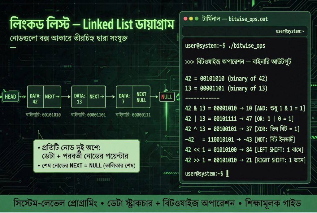 C Programming A to Z (পর্ব-৩) ডেটা স্ট্রাকচার, বিটওয়াইজ ম্যাজিক ও মাল্টি-ফাইল প্রোজেক্ট