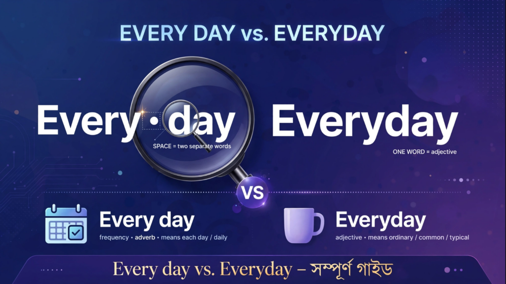 Every day vs. Everyday এক স্পেসের পার্থক্য, অর্থ পুরো বদলে যায়!