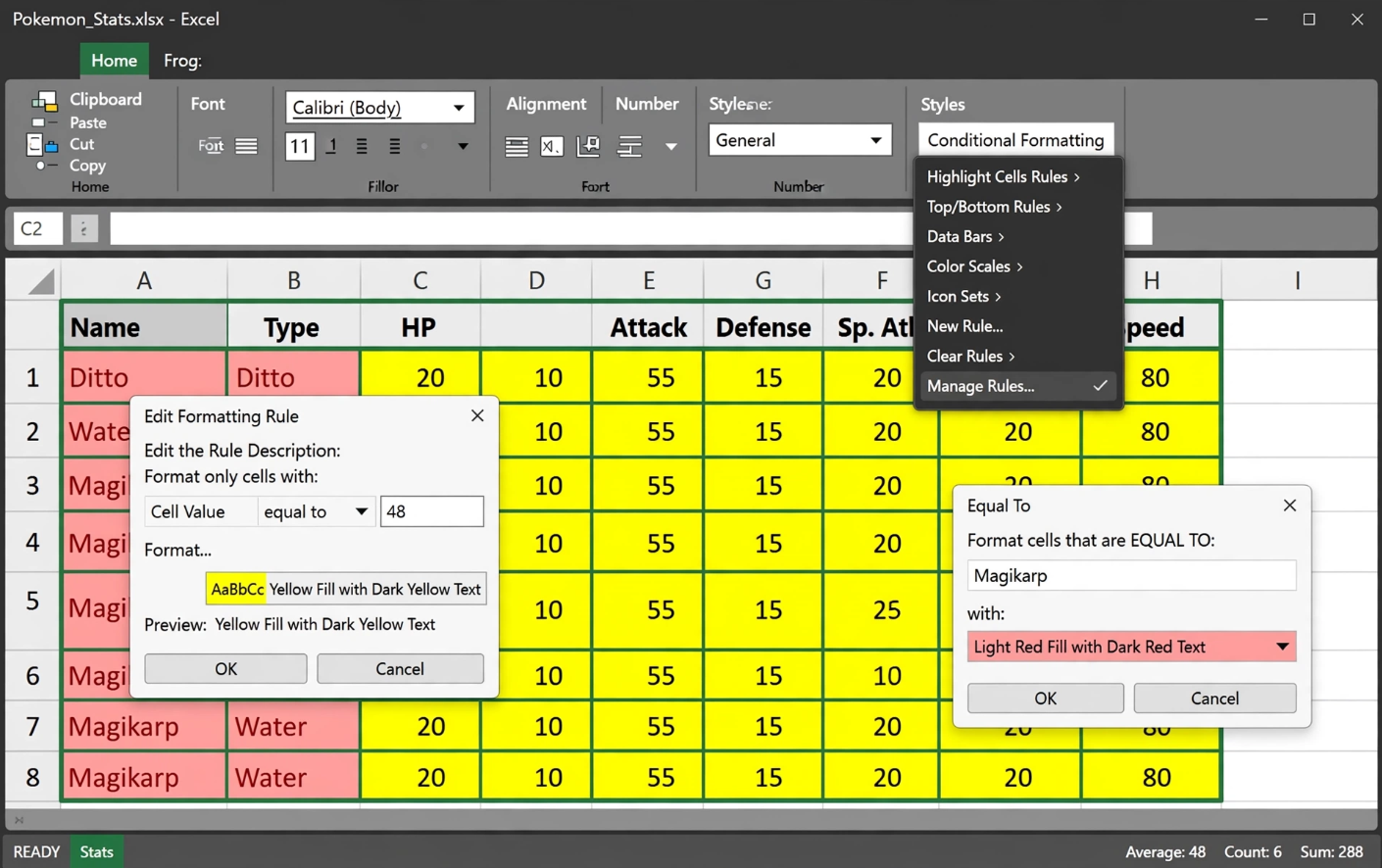 Excel Equal To Highlight Cell Rule for Numbers and Text