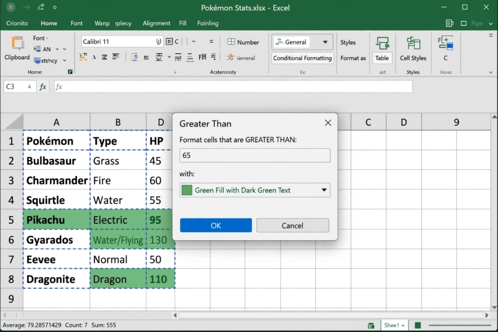 Excel Highlight Cell Rules Greater Than Dialog
