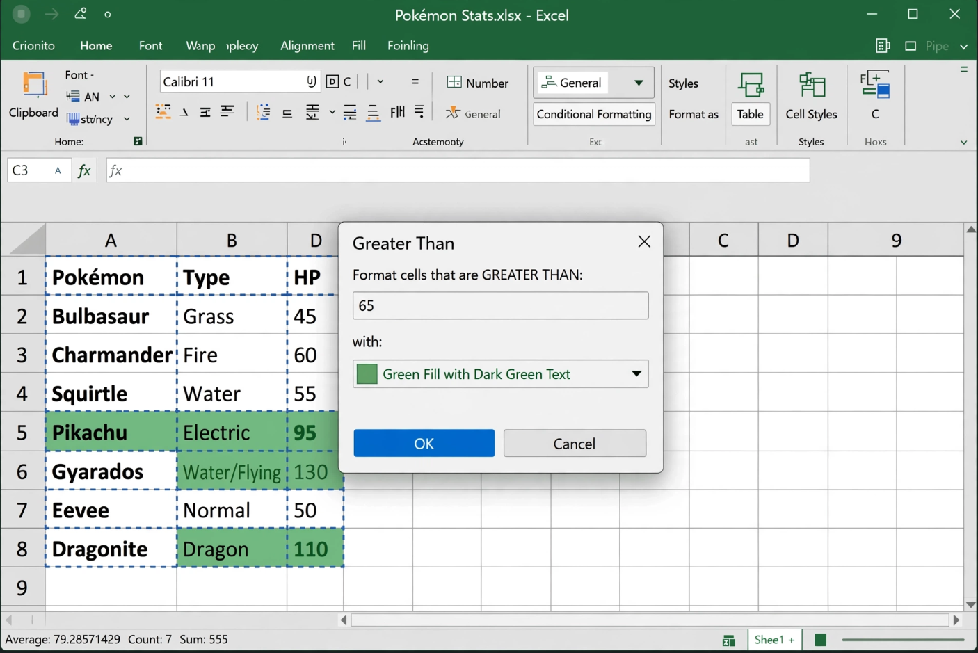 Excel Highlight Cell Rules Greater Than Dialog