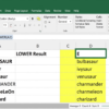 Excel LOWER Function Converting Pokemon Names to Lowercase