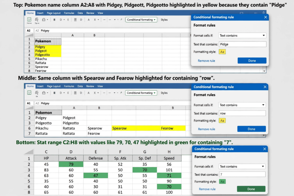 Excel Text That Contains Highlight Cell Rule