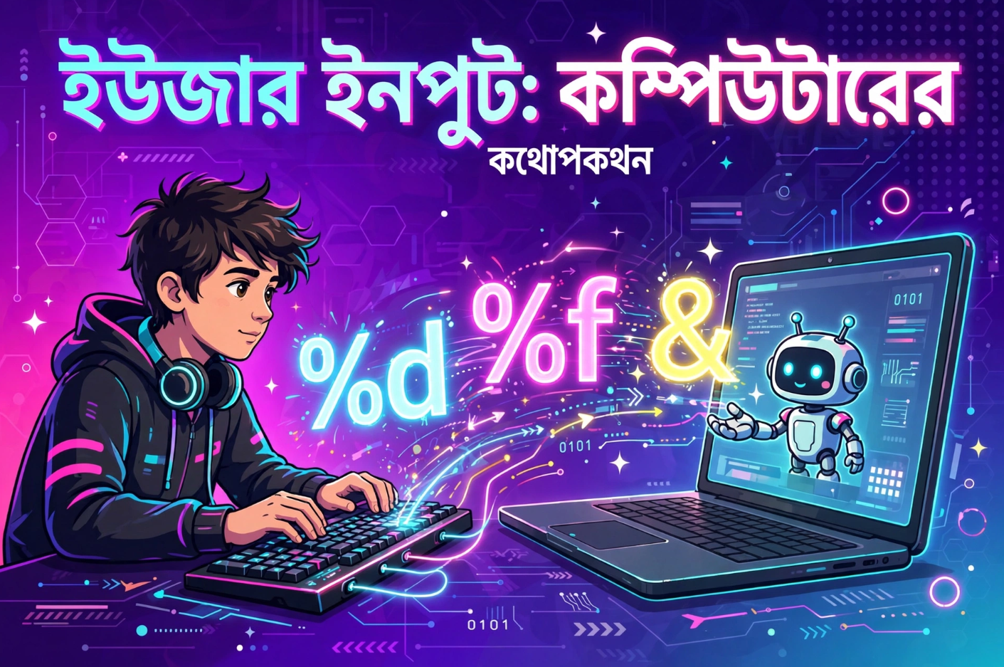 How to Take User Input in C using scanf - C Programming Bangla Tutorial