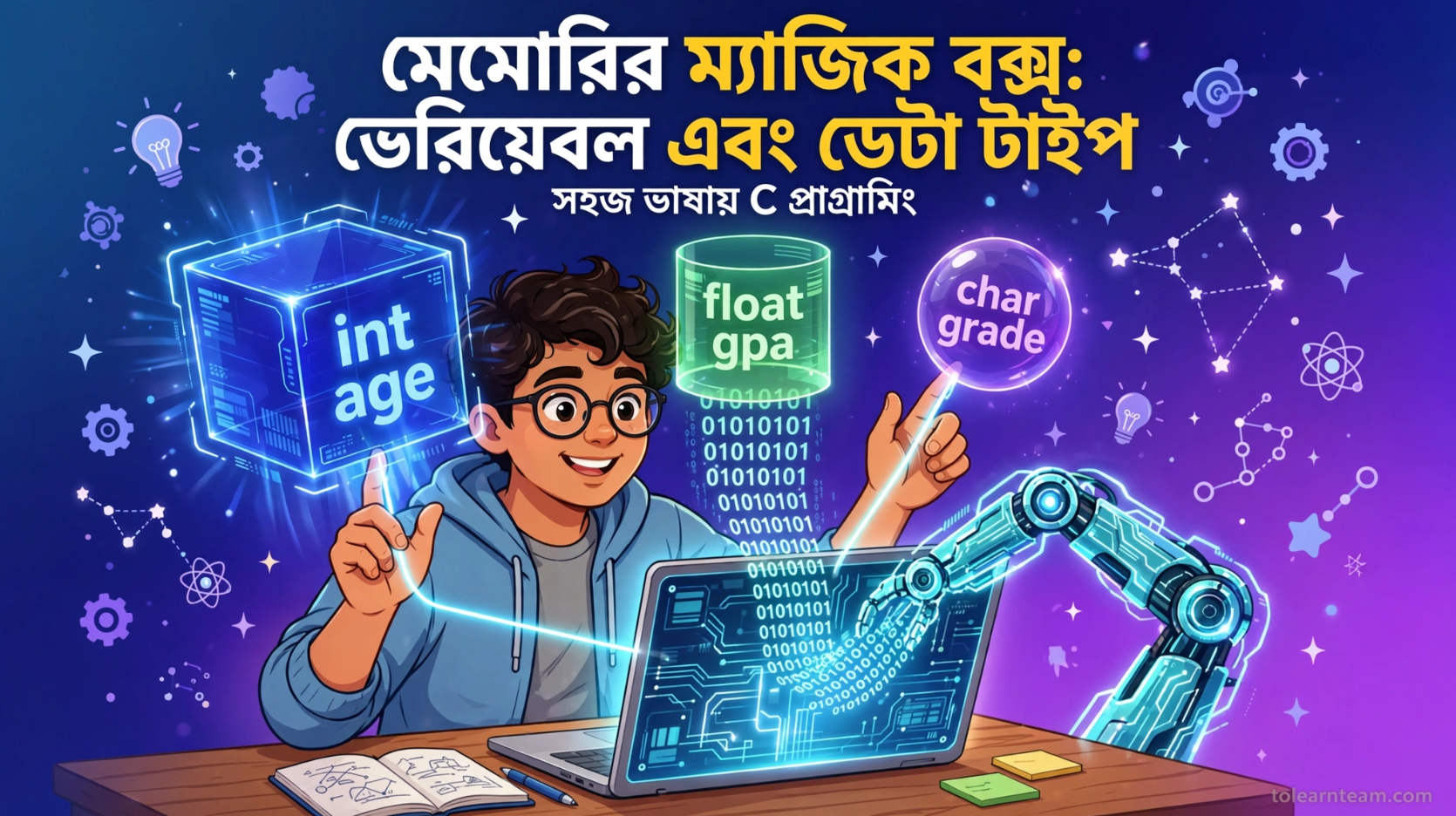 Understanding Variables and Data Types in C - C Programming Bangla Tutorial