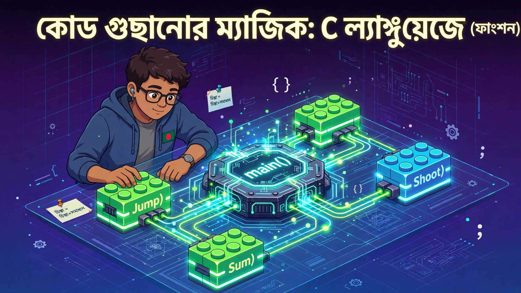Introduction to Functions in C - C Programming Bangla Tutorial