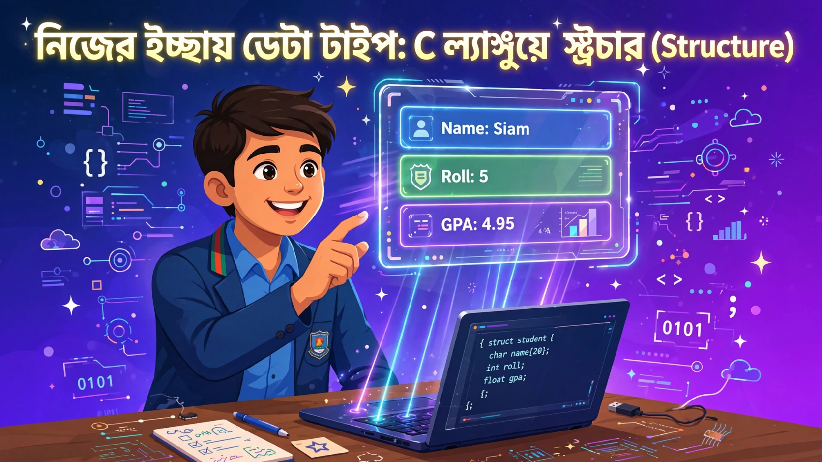 Introduction to Structures in C - C Programming Bangla Tutorial