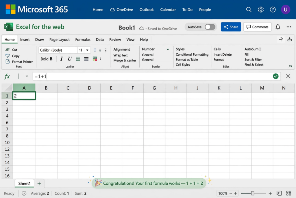 Office 365 Excel First Function Tutorial