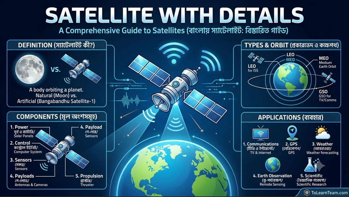 Satellite (স্যাটেলাইট) সম্পর্কে বিস্তারিত গাইড প্রকারভেদ ও ব্যবহার