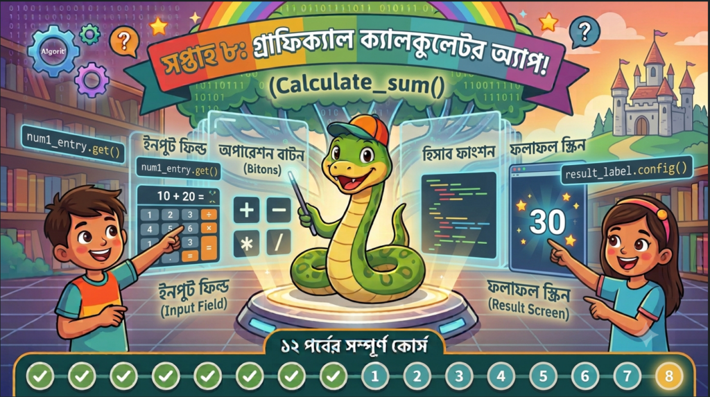 সপ্তাহ ৮: গ্রাফিক্যাল ক্যালকুলেটর অ্যাপ (Project: GUI Calculator)