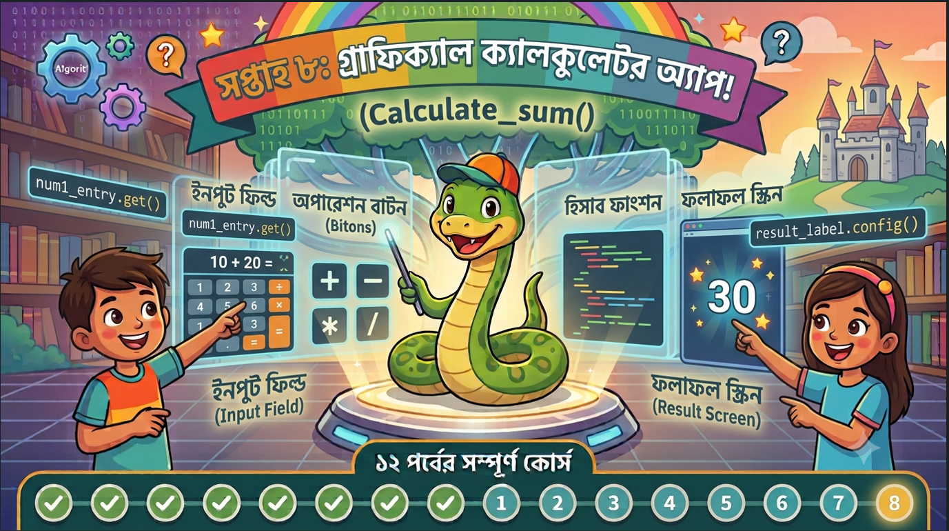 সপ্তাহ ৮: গ্রাফিক্যাল ক্যালকুলেটর অ্যাপ (Project: GUI Calculator)