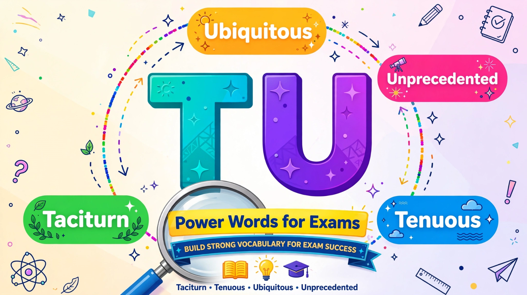 T ও U দিয়ে ২৫টি পরীক্ষার পাওয়ার-ওয়ার্ড অর্থ, উদাহরণ ও স্মৃতিকৌশল সহ পূর্ণাঙ্গ তালিকা