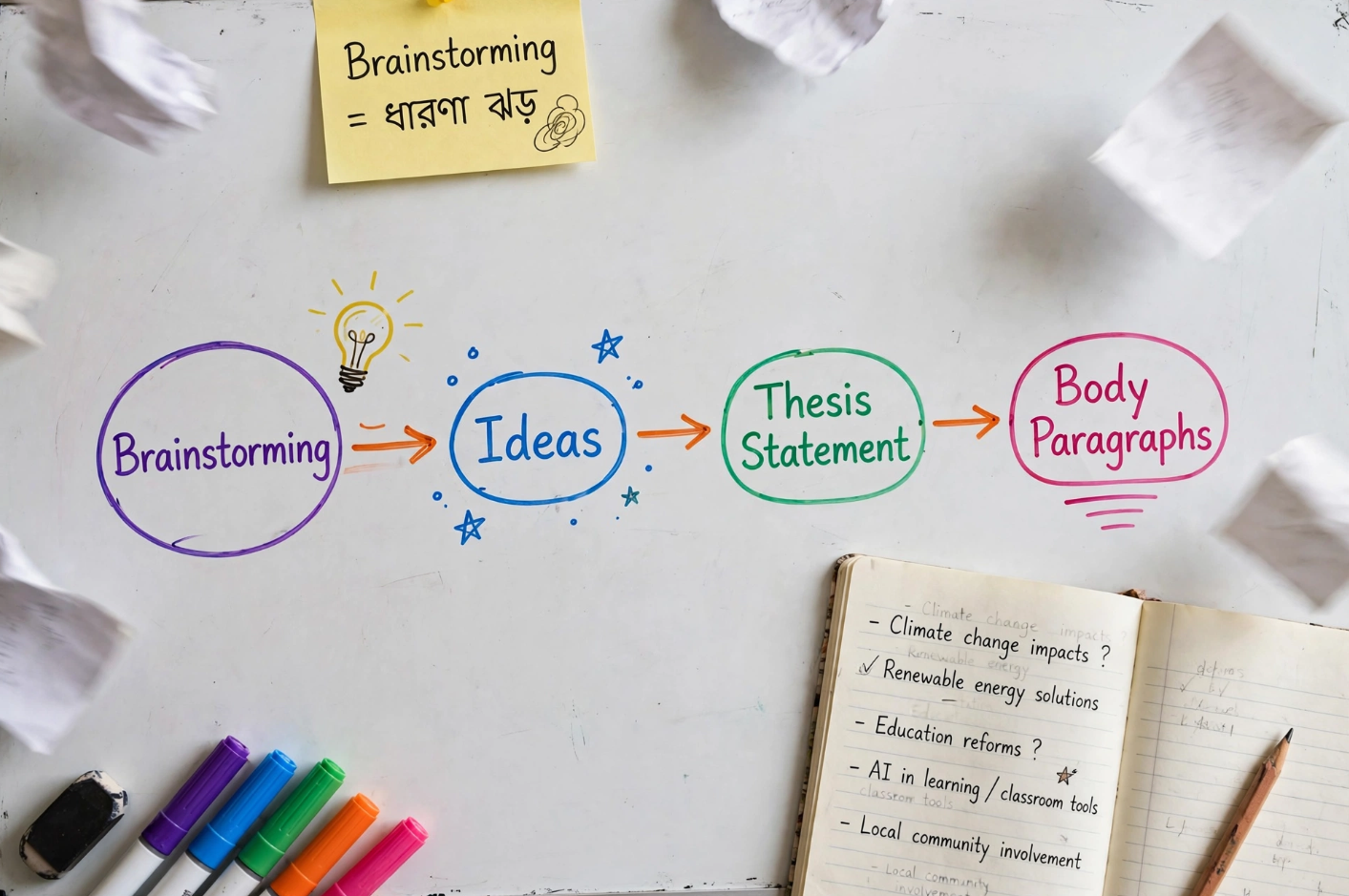 brainstorming thesis statement writing guide Bengali English examples