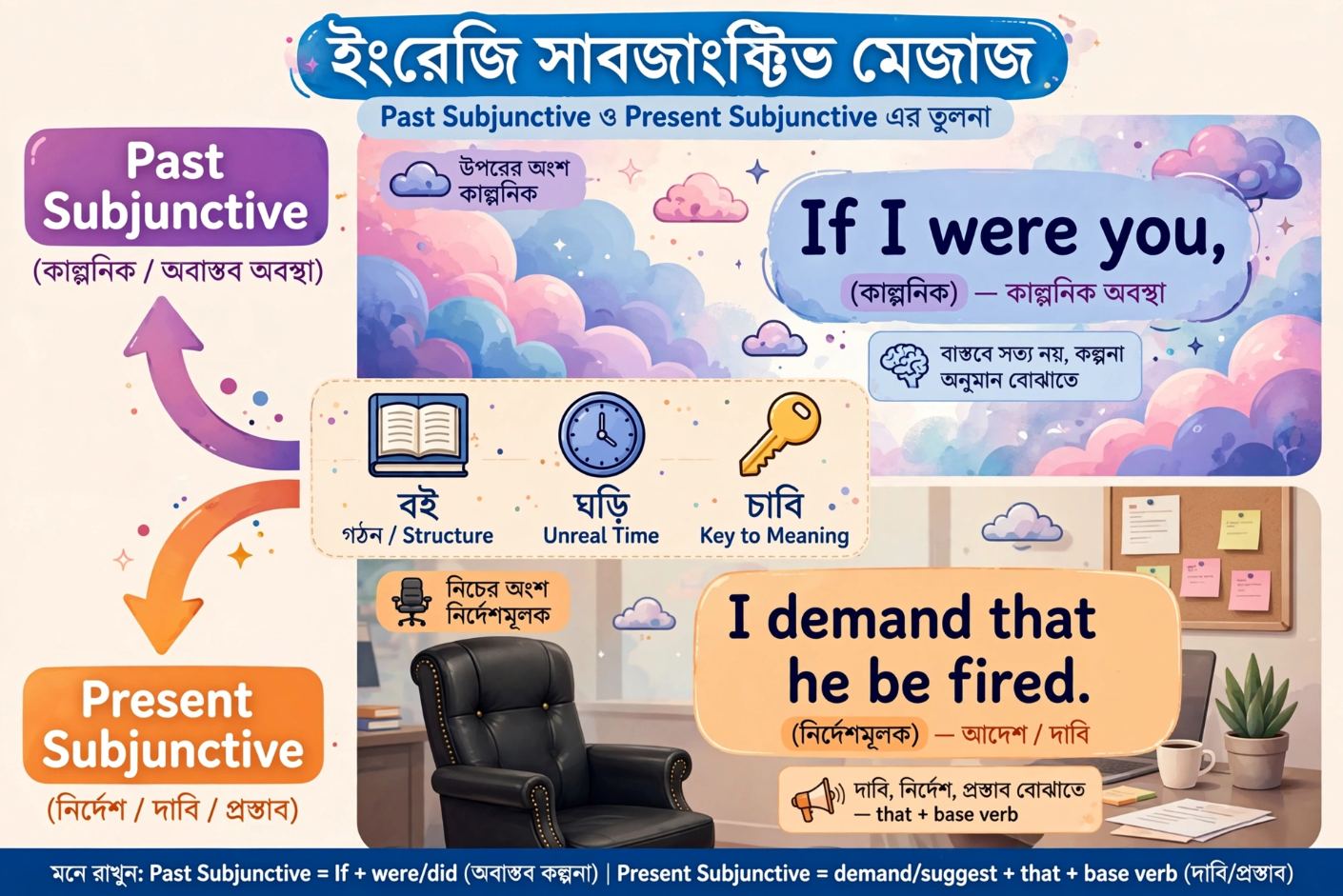 ইংরেজি Subjunctive Mood সম্পূর্ণ গাইড ‘If I were’, ‘I wish I had’, ও ‘I demand that he be’ – সহজ বাংলায়