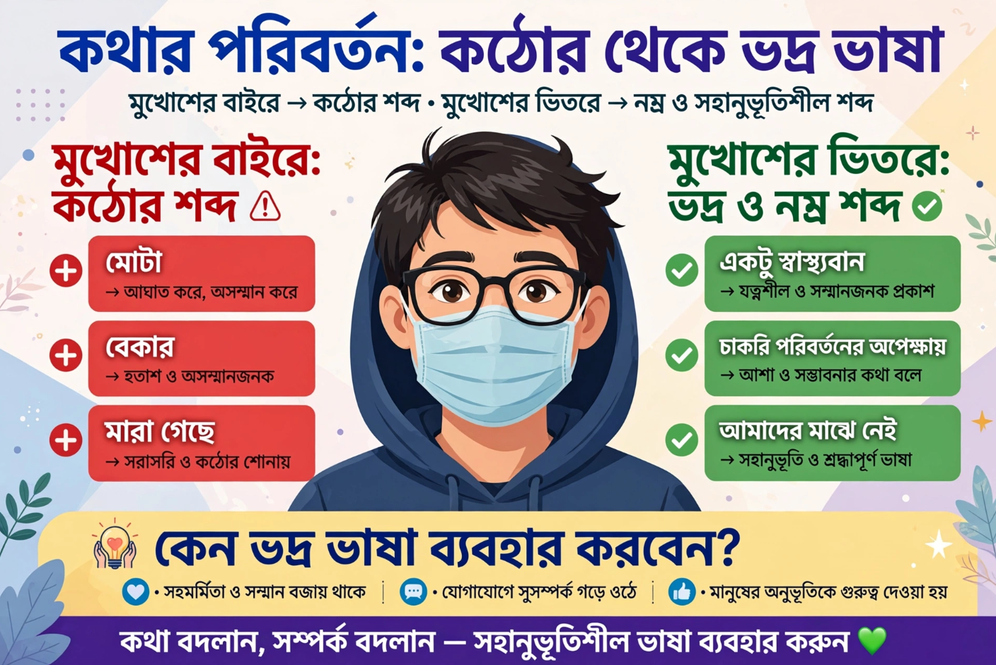 ইউফেমিজম কী ২০টি জরুরি ভদ্র বাক্য – সুন্দর করে বলার কৌশল