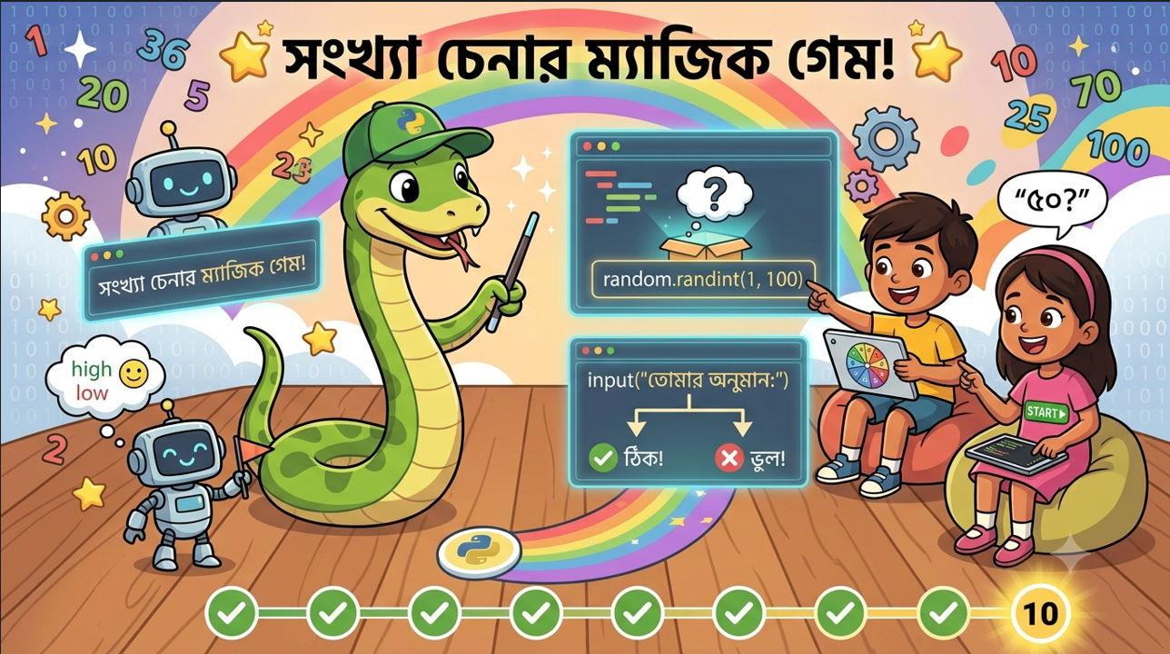 গেম তৈরি সংখ্যা চেনার ম্যাজিক গেম (Project 1 Guess the Number Game)