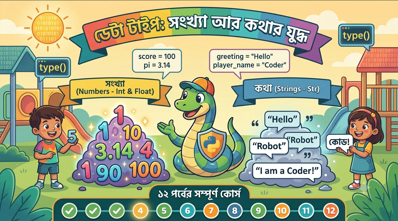 ডেটা টাইপ সংখ্যা আর কথার যুদ্ধ (Data Types Numbers vs. Words)