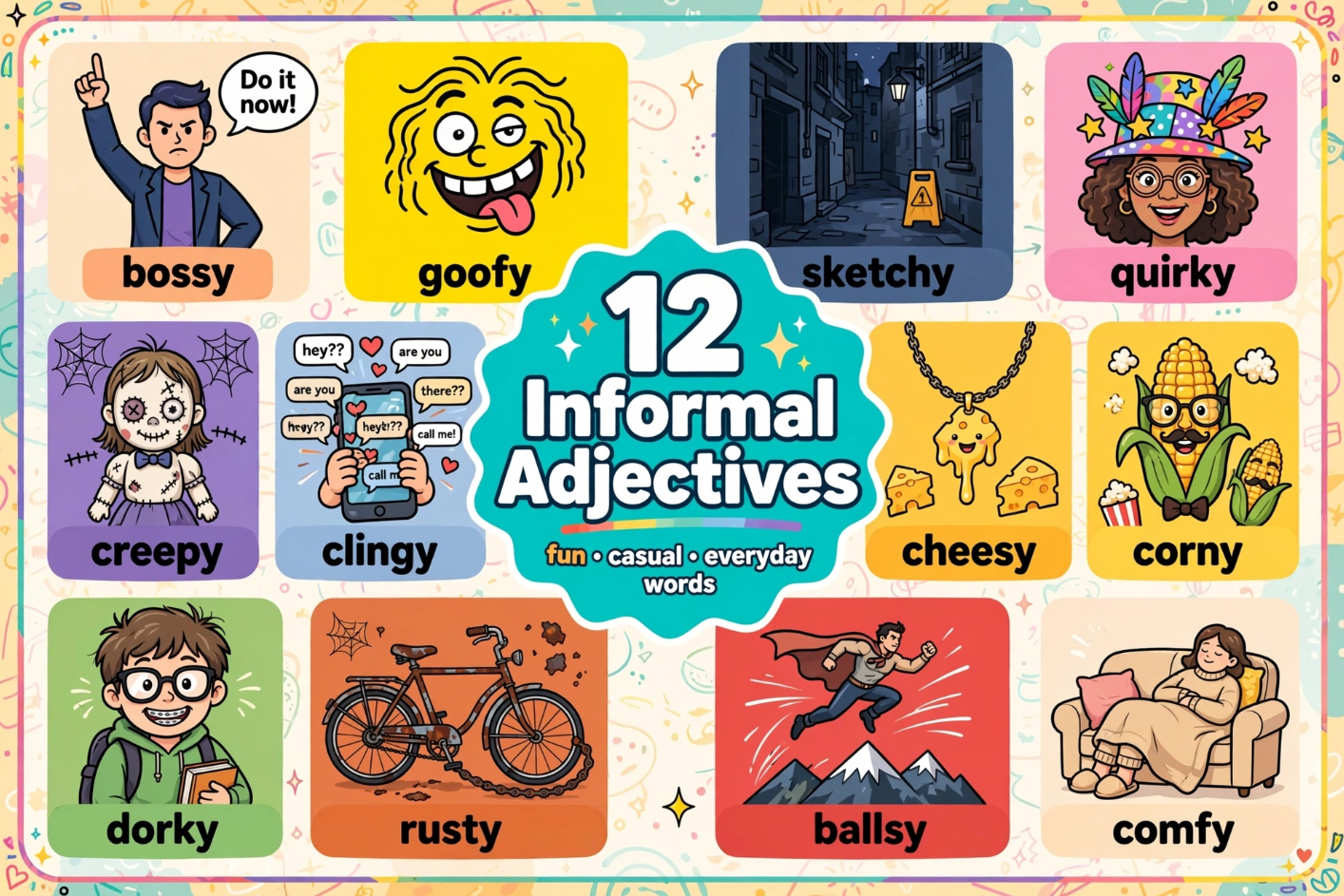 নেটিভ স্পিকারের মতো শোনাতে ১২টি অপরিহার্য Informal Adjective ইংরেজি শিখুন সহজে