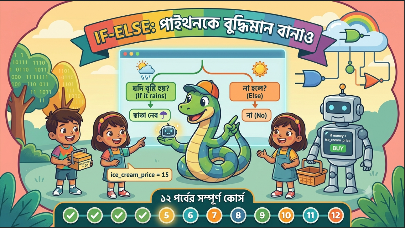 যদি এবং অথবা পাইথনকে বুদ্ধিমান বানাও (If-Else Conditions)