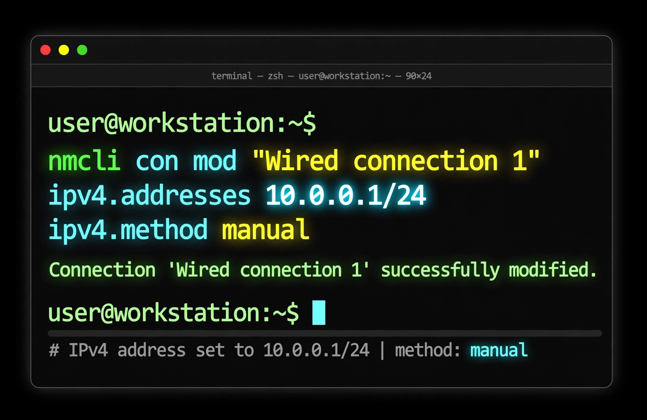 লিনাক্সে স্ট্যাটিক আইপি সেটআপ nmcli ও NetworkManager দিয়ে কনফিগারেশন গাইড