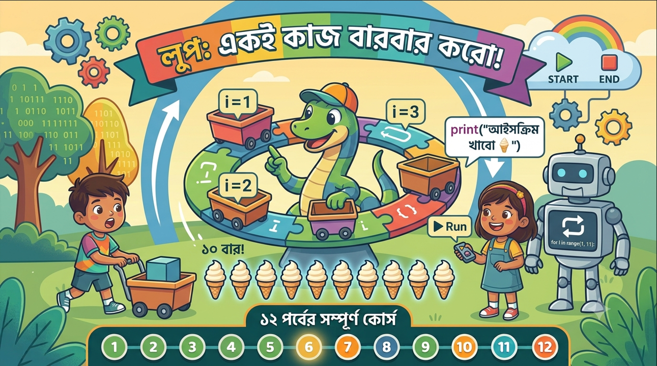 লুপ বা চড়কপাGroup একই কাজ বারবার করো! (Loops Doing Things Again and Again)