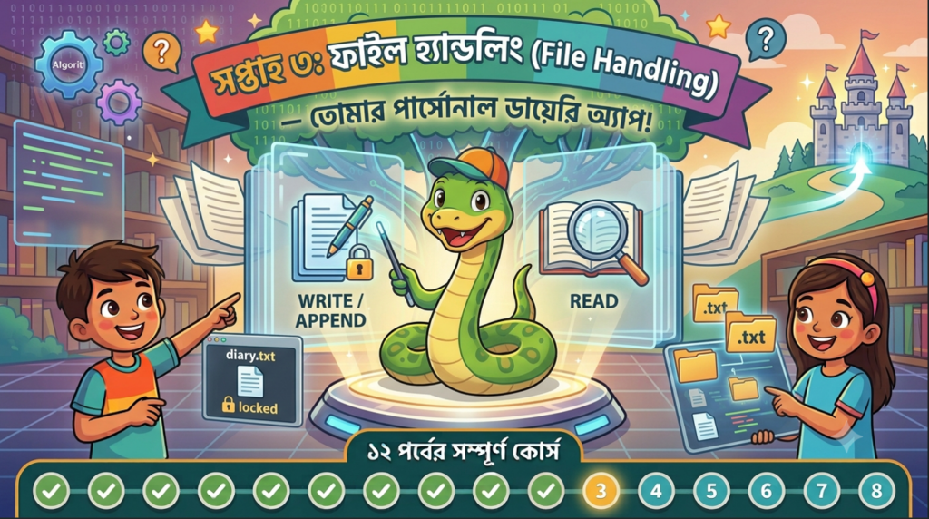 সপ্তাহ ৩ ফাইল হ্যান্ডলিং (File Handling) — তোমার পার্সোনাল ডায়েরি অ্যাপ!