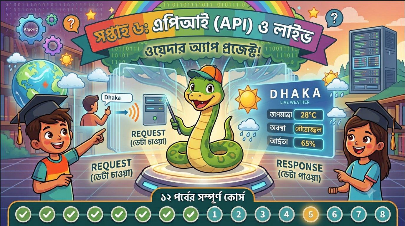 সপ্তাহ ৬ এপিআই (API) ও লাইভ ওয়েদার অ্যাপ প্রজেক্ট!