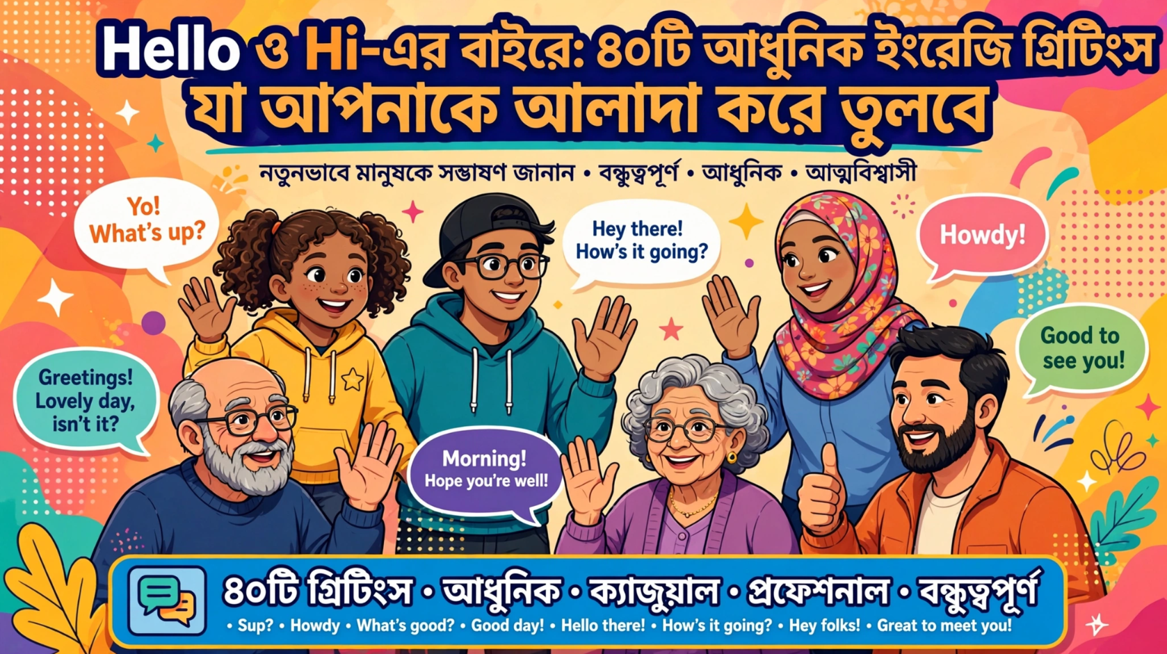 ৪০টি ইংরেজি অভিবাদন যা যেকোনো পরিস্থিতিতে আত্মবিশ্বাস বাড়াবে বেশিরভাগ মানুষ মাত্র ৩টি জানে