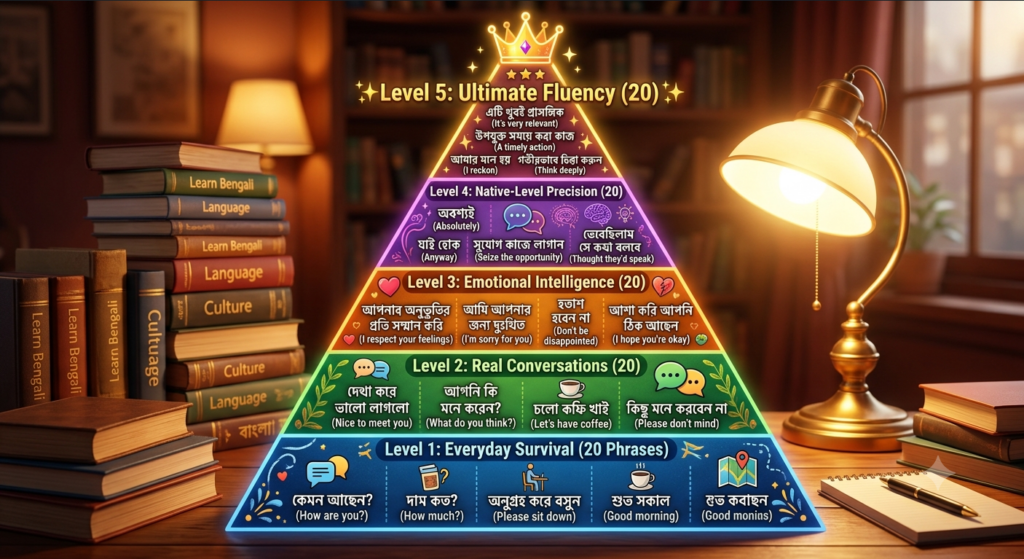 100 english phrases toolkit bengali guide 5 levels everyday survival to ultimate fluency