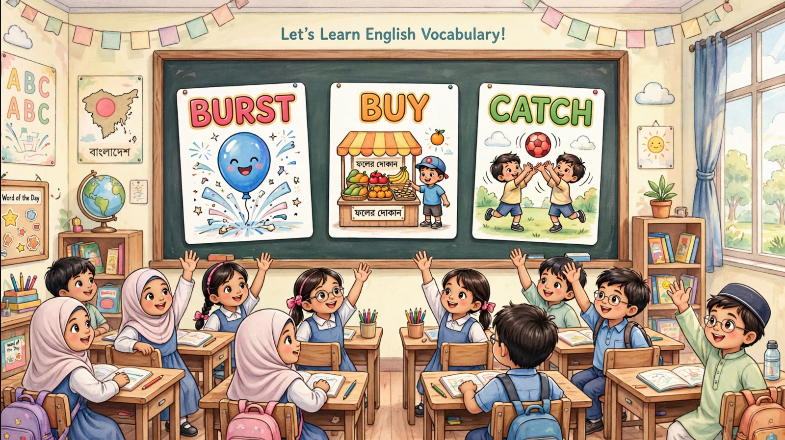 Burst Buy Catch English class for kids Bangladesh