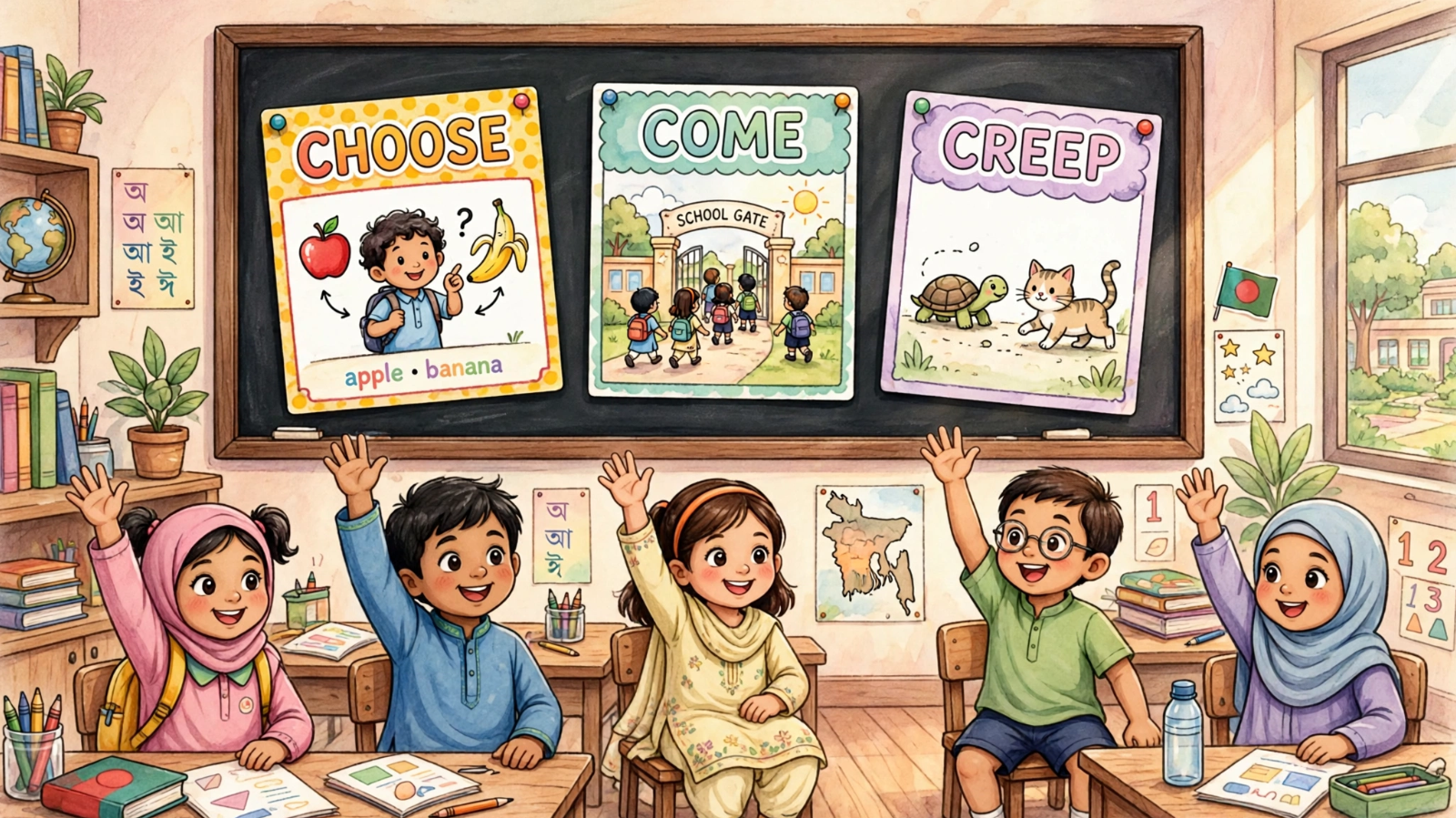 Choose Come Creep English class for kids Bangladesh