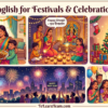 English for festivals and celebrations with Bangla meaning – Eid, Puja, Christmas, New Year, birthdays, weddings for Bengali learners.