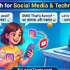 English for social media and technology with Bangla meaning – chatting, texting abbreviations, online meetings, tech vocabulary for Bengali learners.
