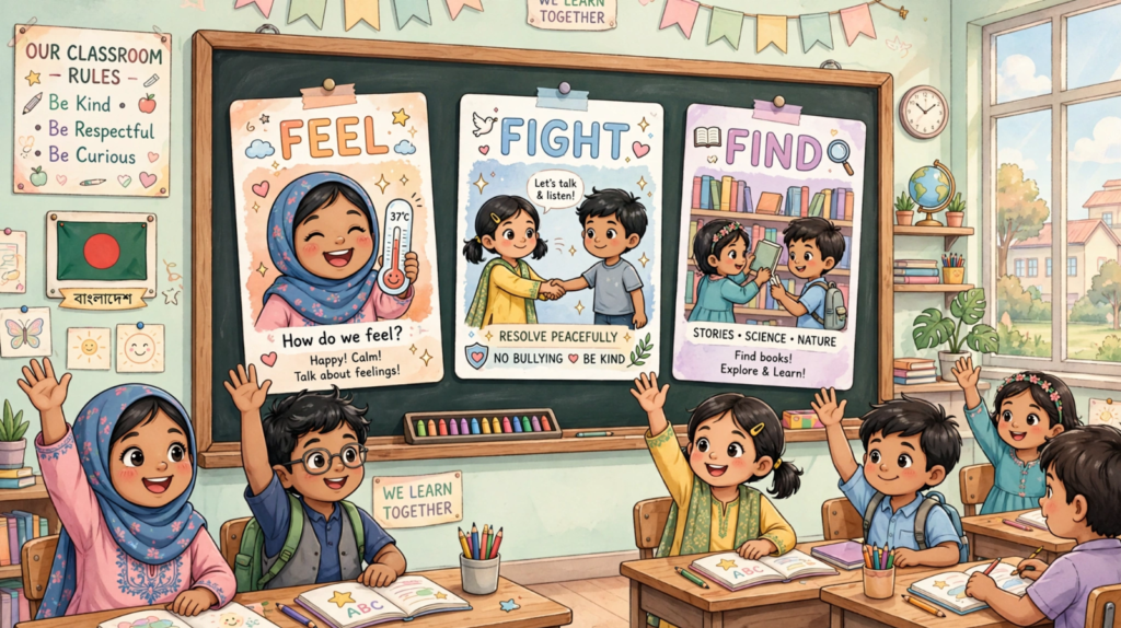Feel Fight Find English class for kids Bangladesh