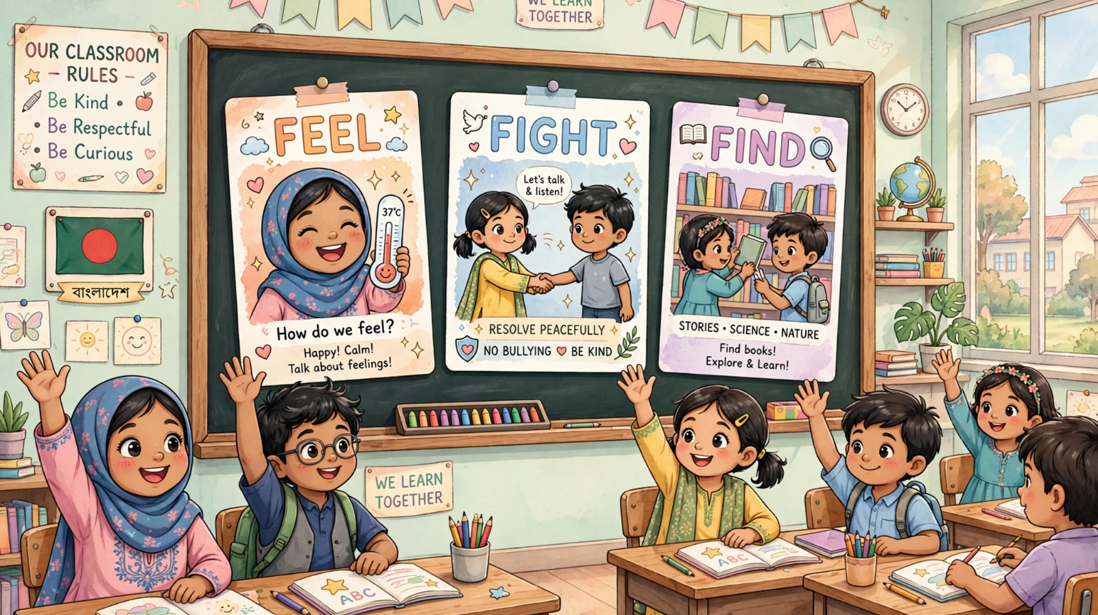 Feel Fight Find English class for kids Bangladesh