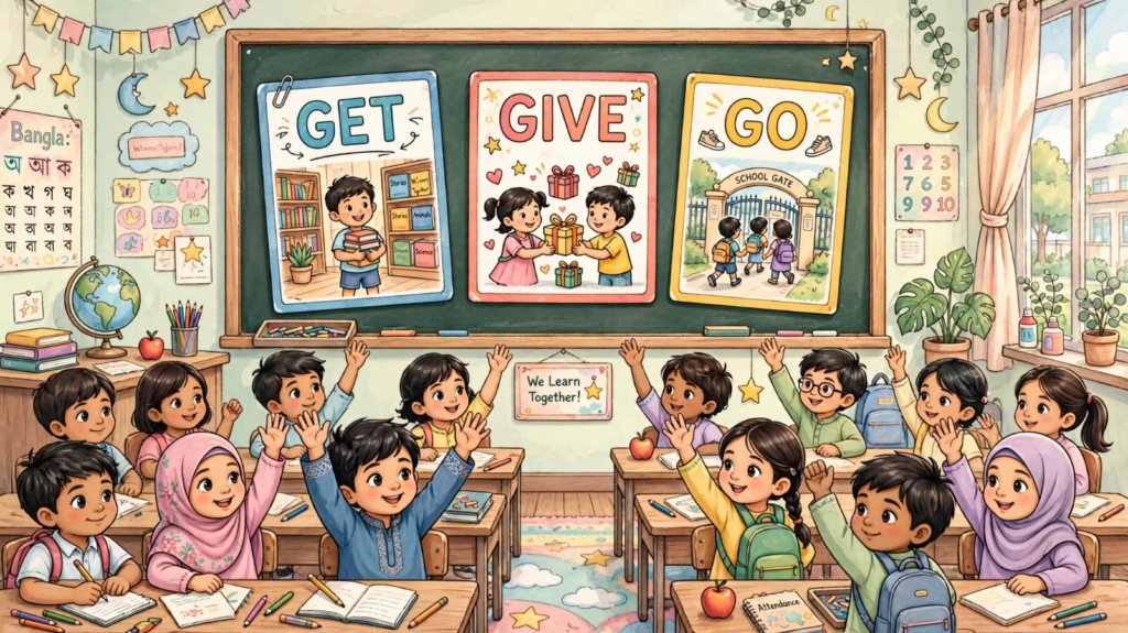 Get, Give, Go দিয়ে ইংরেজি শেখা
