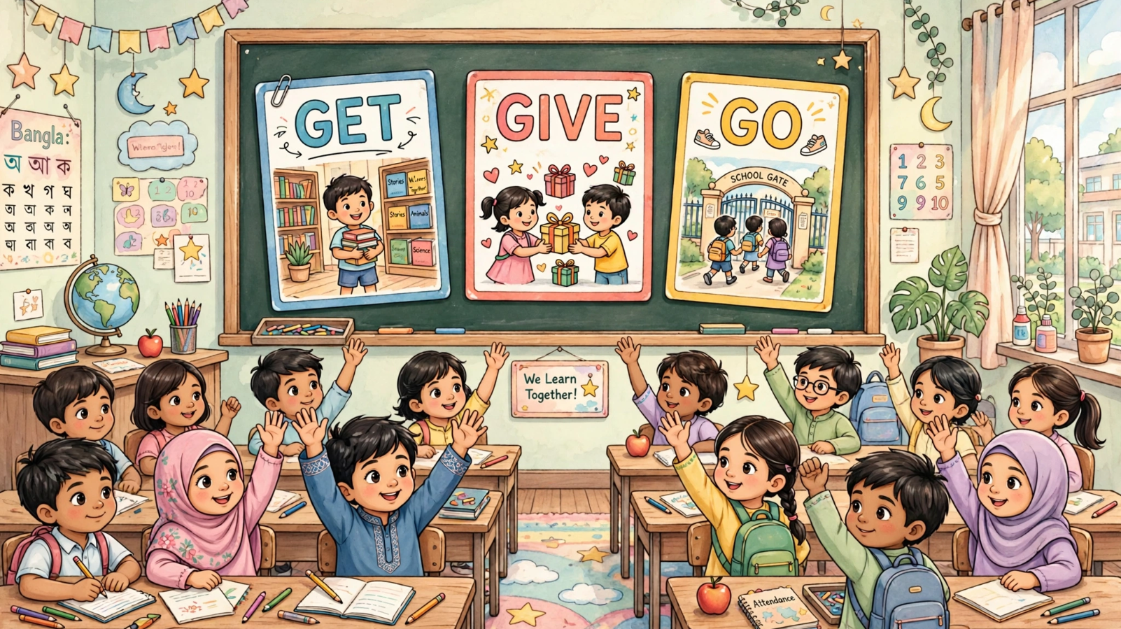 Get, Give, Go দিয়ে ইংরেজি শেখা