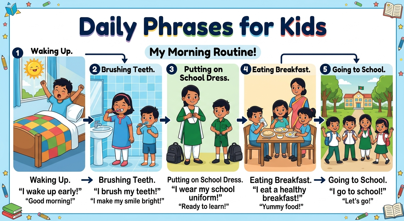 Grammar for Kids - 10 Most Useful Daily Life Phrases with Bengali Meaning - ToLearnTeam