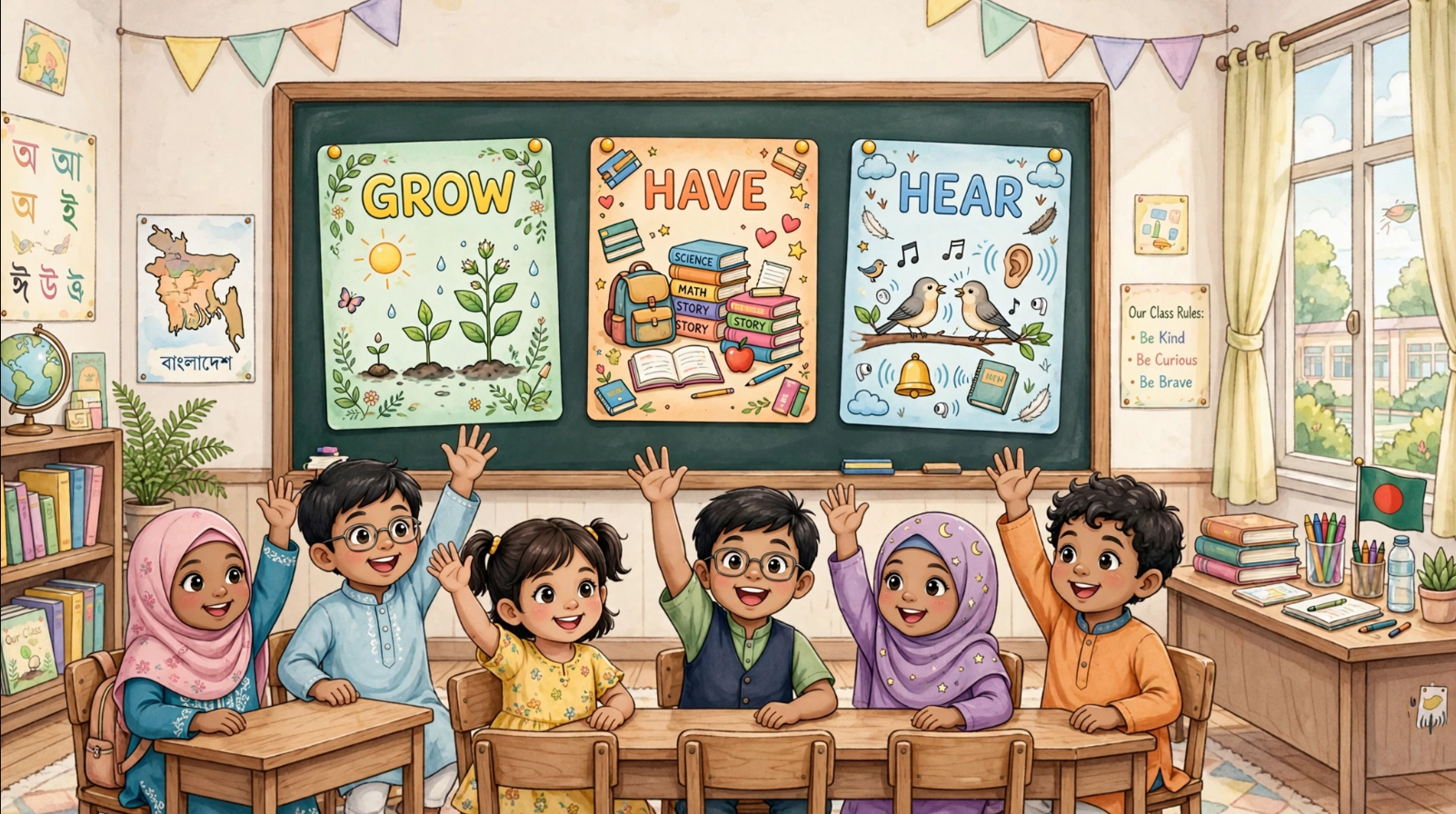 Grow Have Hear English class for kids Bangladesh