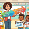 Kids learning Active-Passive of Present Perfect Tense with all sentence types and modals in English grammar with Bangla meanings and pronunciation in a colorful classroom illustration.