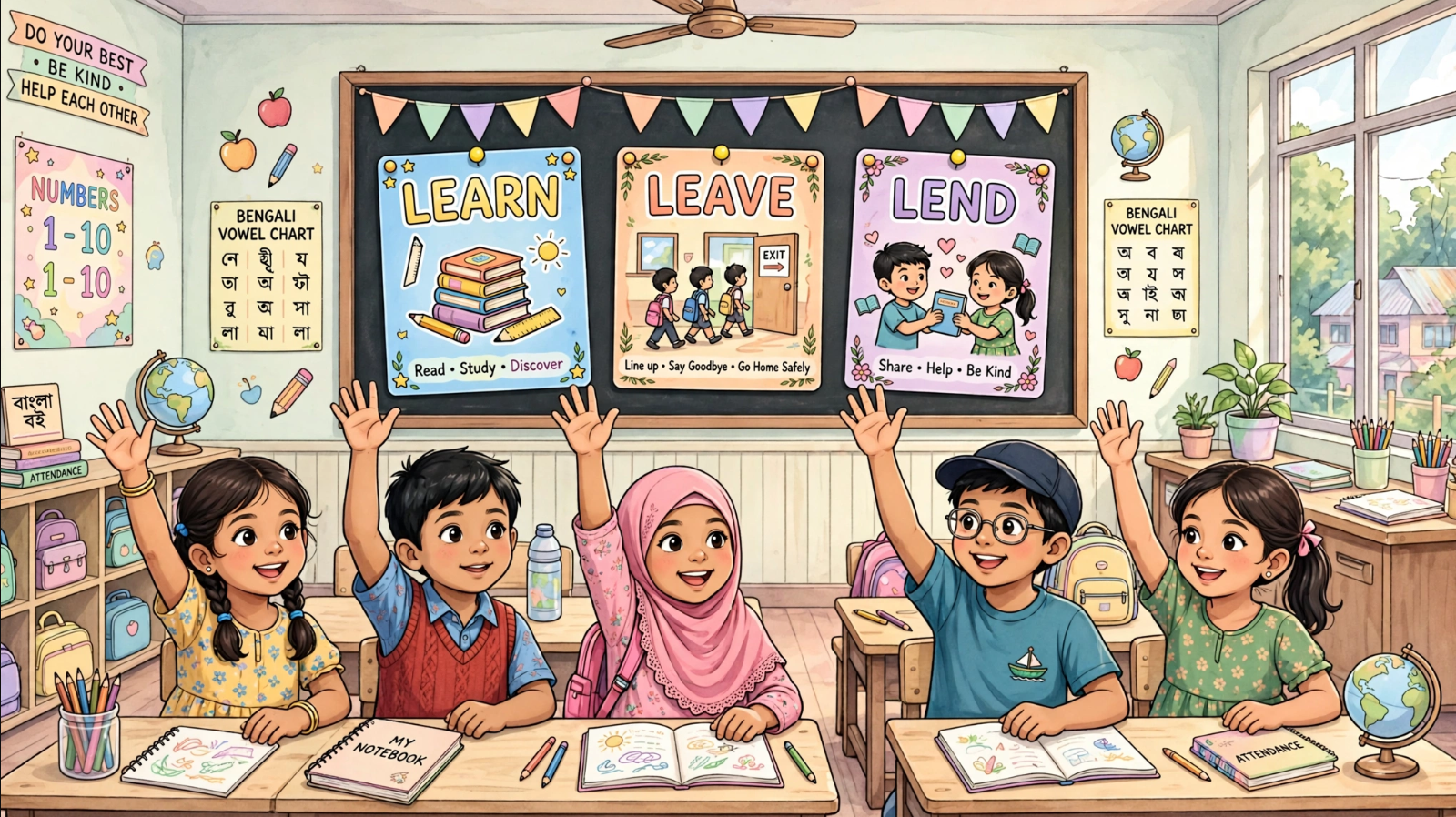 Learn Leave Lend English class for kids Bangladesh