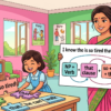 Kids learning 3 Clause Sentences NP + Verb + That + Clause + So + Adjective + That + Clause with 100+ examples in English grammar with Bangla meanings and pronunciation in a colorful classroom illustration.