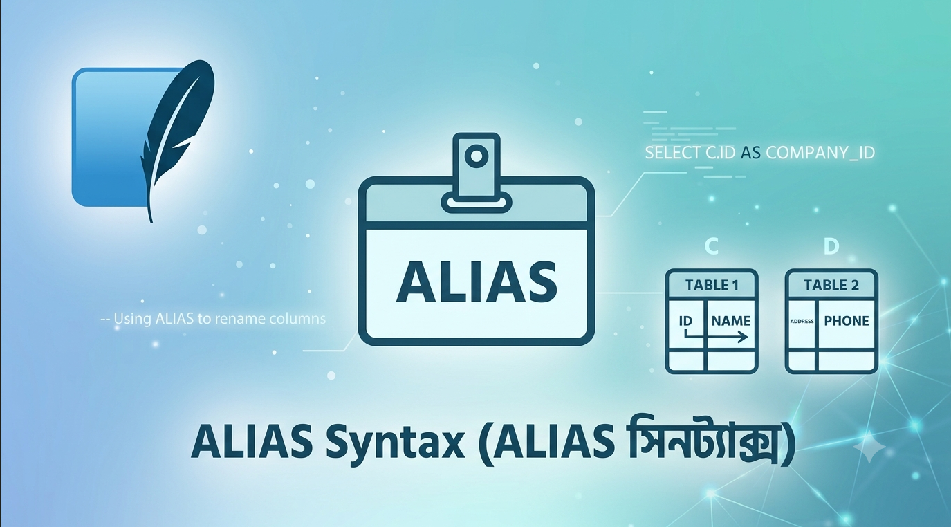 SQLite ALIAS Syntax – টেবিল ও কলামের অস্থায়ী নাম ব্যবহারের বাংলা টিউটোরিয়াল