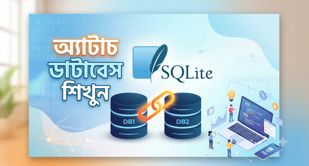 SQLite ATTACH DATABASE কমান্ড দিয়ে একাধিক ডাটাবেস সংযুক্ত করার বাংলা টিউটোরিয়াল