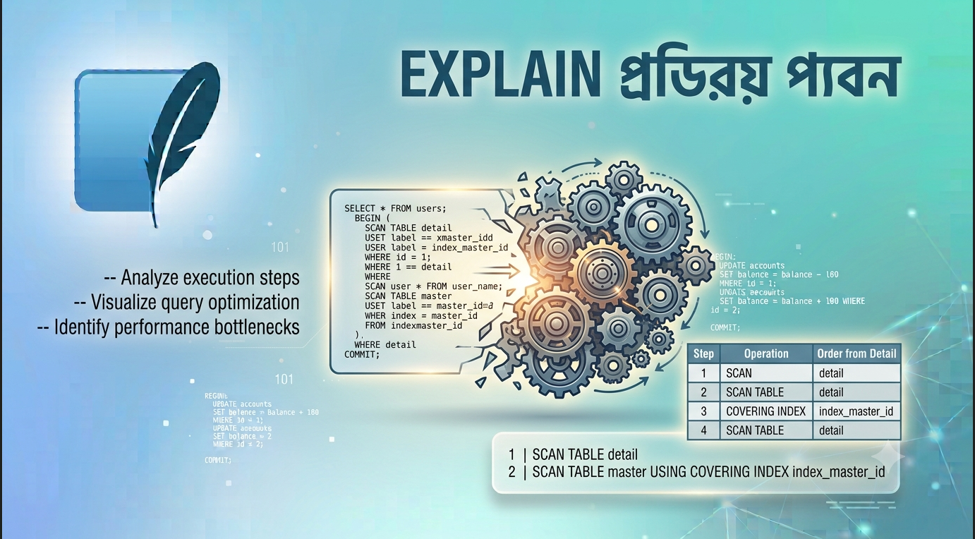 SQLite EXPLAIN ও EXPLAIN QUERY PLAN কমান্ড দিয়ে কোয়েরি বিশ্লেষণের বাংলা টিউটোরিয়াল
