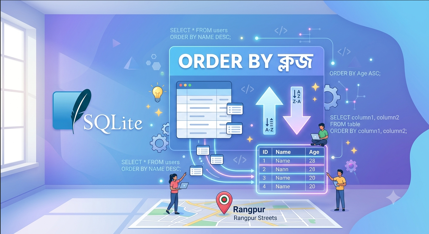 SQLite ORDER BY ক্লজ দিয়ে ডেটা সাজানোর বাংলা টিউটোরিয়াল