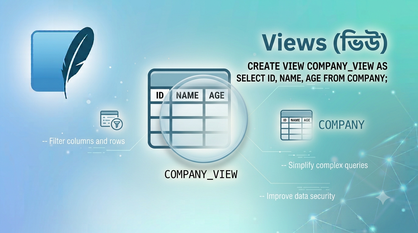 SQLite Views – ভার্চুয়াল টেবিল তৈরি ও ব্যবহারের বাংলা টিউটোরিয়াল