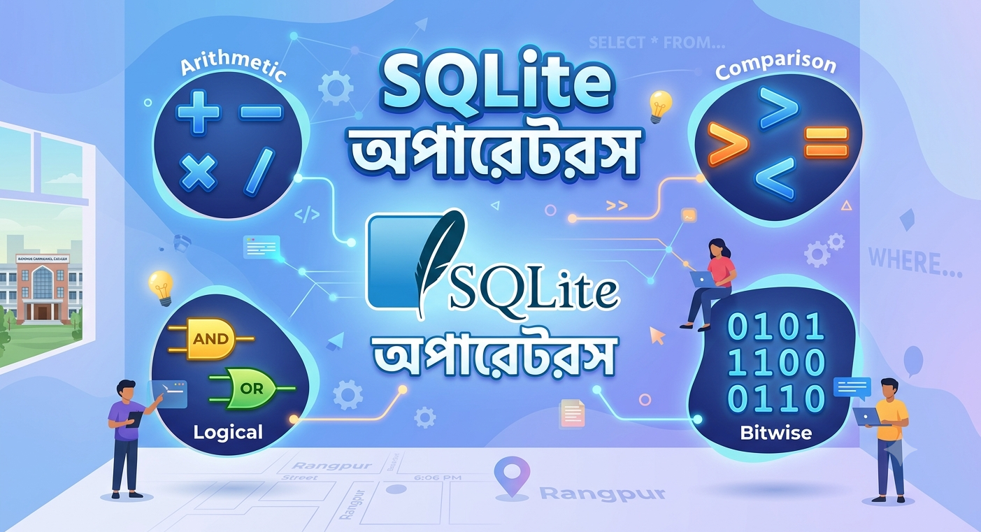 SQLite অপারেটর বাংলা টিউটোরিয়াল – গাণিতিক, তুলনামূলক, যৌক্তিক ও বিটভিত্তিক অপারেটর